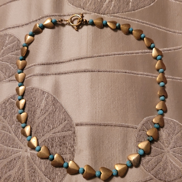 Bactrian Heart Necklace with Turquoise 18 in. - Museum Shop Collection - Picture 4 of 9